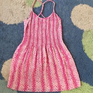 Pink and white tie dye pattern dress
